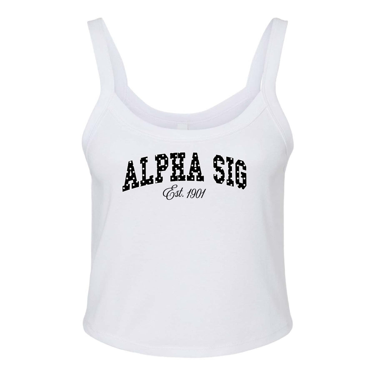 Ali & Ariel White Poka Dot Tank Top Alpha Sigma Alpha / XS