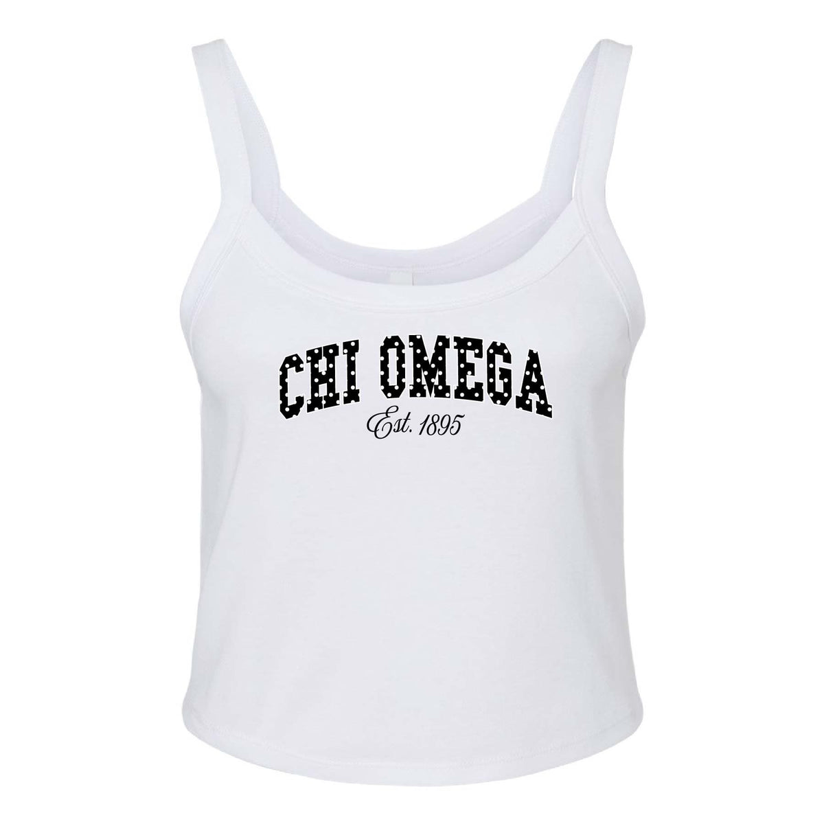 Ali & Ariel White Poka Dot Tank Top Chi Omega / XS