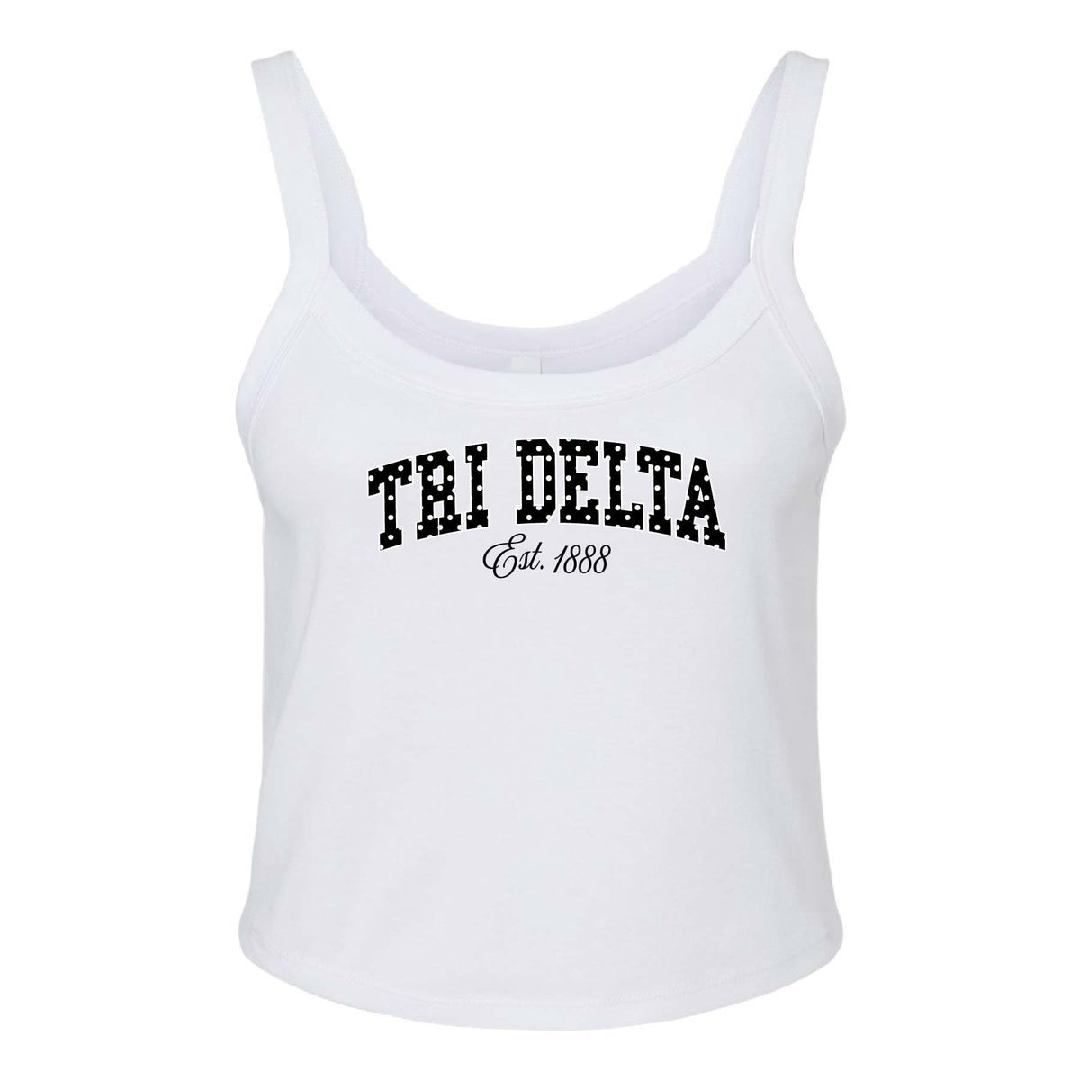 Ali & Ariel White Poka Dot Tank Top Delta Delta Delta / XS