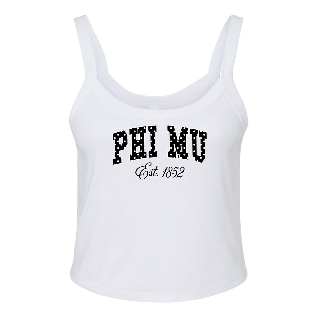 Ali & Ariel White Poka Dot Tank Top Phi Mu / XS