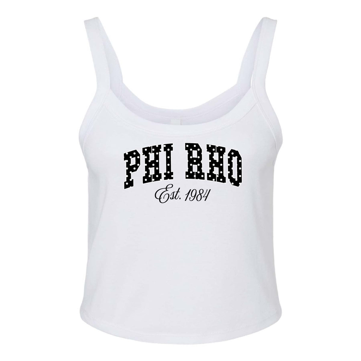 Ali & Ariel White Poka Dot Tank Top Phi Sigma Rho / XS