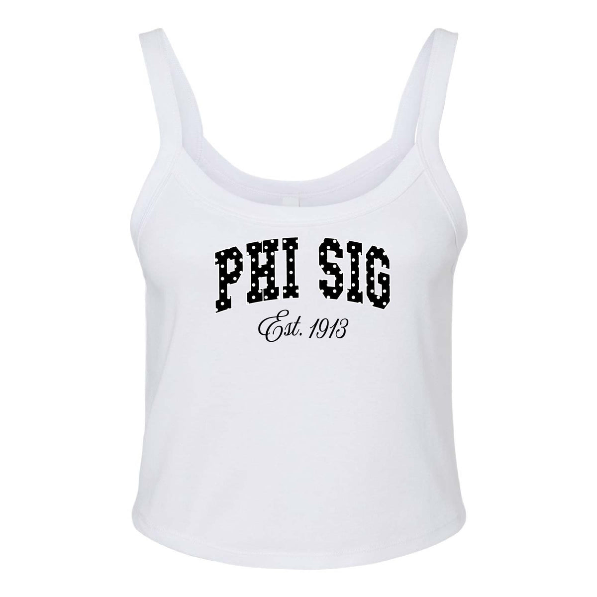 Ali & Ariel White Poka Dot Tank Top Phi Sigma Sigma / XS