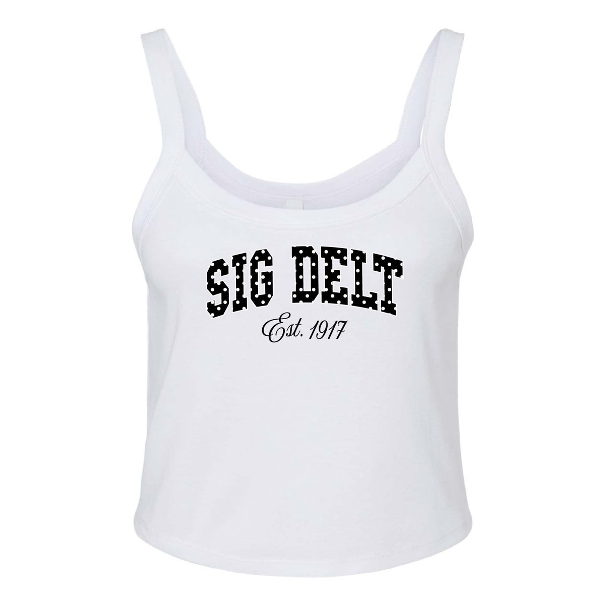 Ali & Ariel White Poka Dot Tank Top Sigma Delta Tau / XS