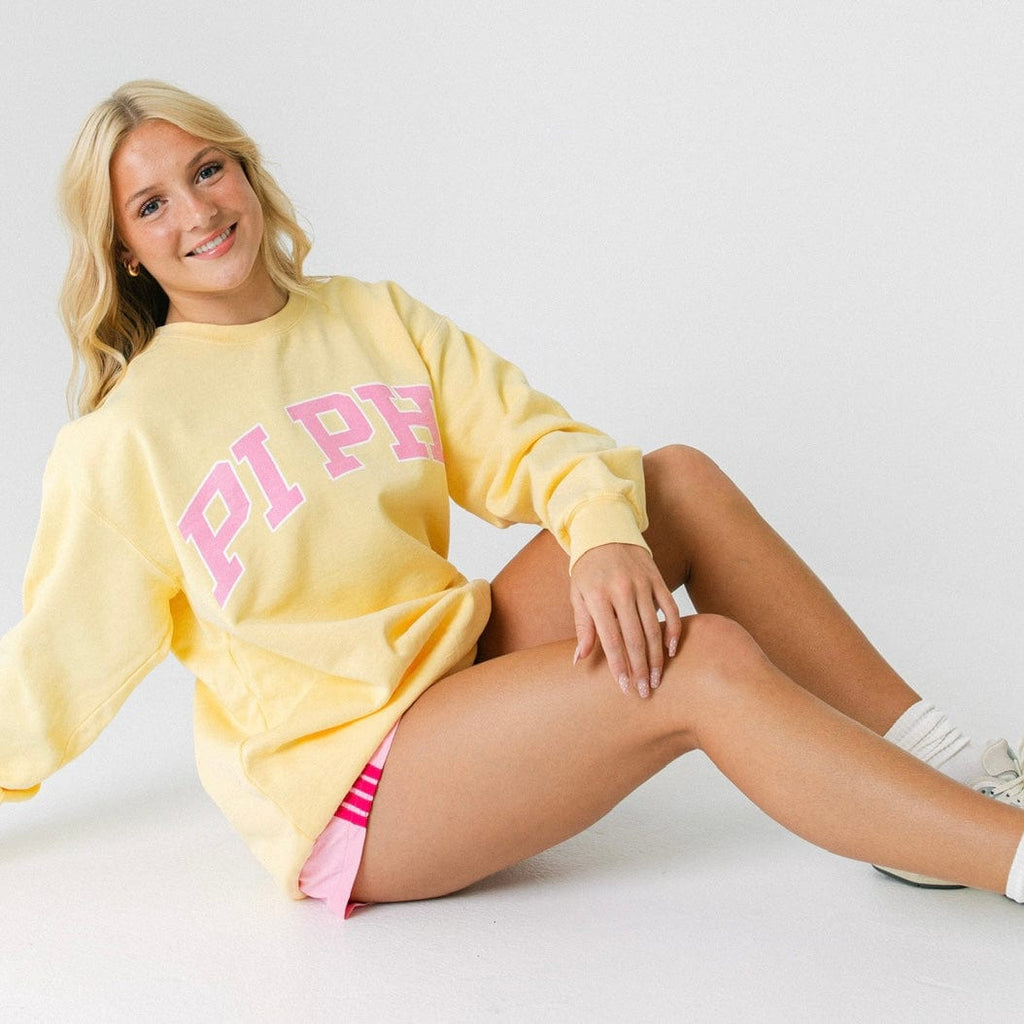 Ali & Ariel Yellow Collegiate Crewneck