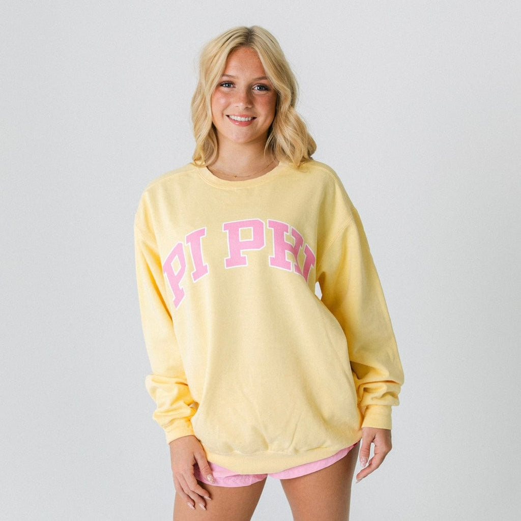 Ali & Ariel Yellow Collegiate Crewneck