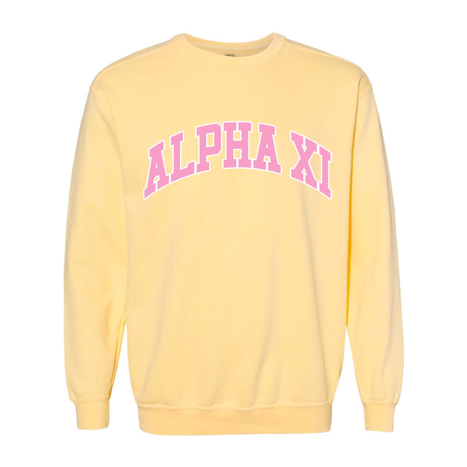Ali & Ariel Yellow Collegiate Crewneck Alpha Xi Delta / Medium
