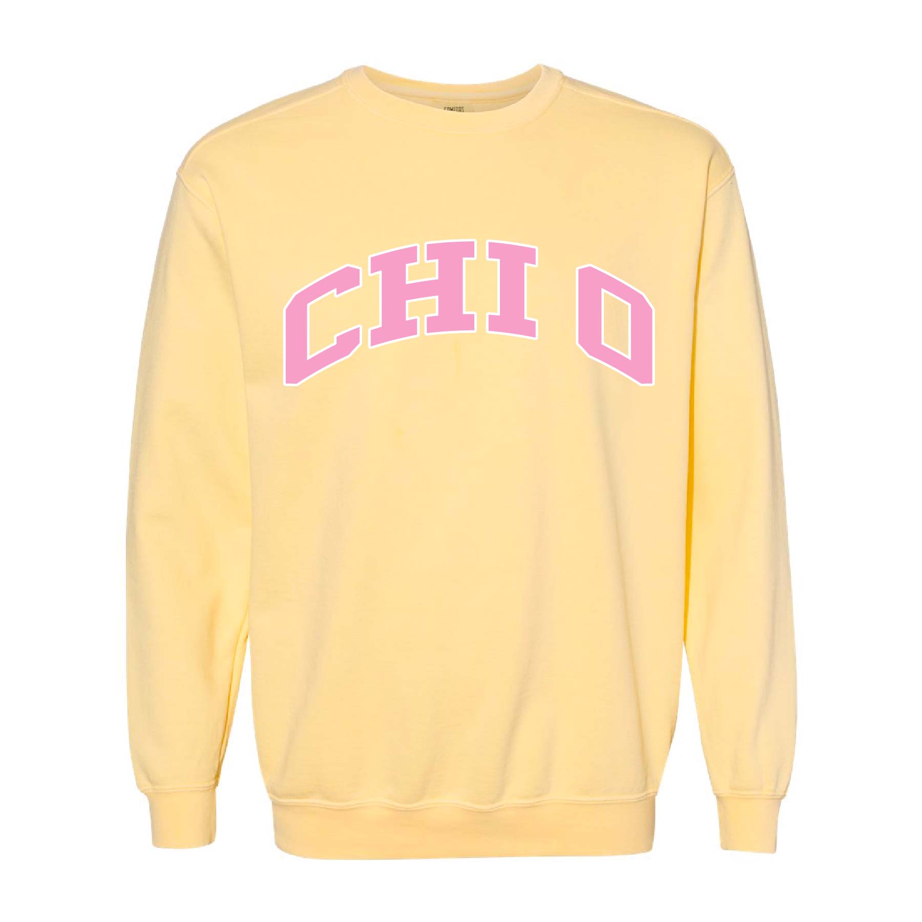 Ali & Ariel Yellow Collegiate Crewneck Chi Omega / Medium