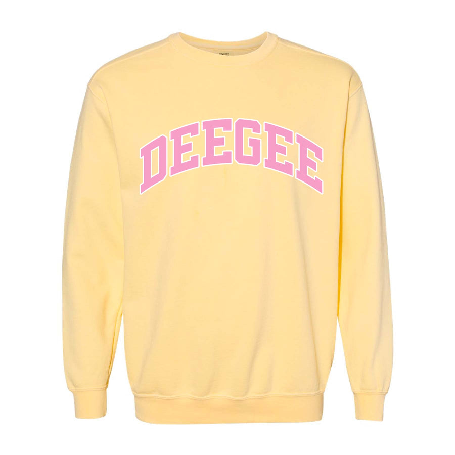 Ali & Ariel Yellow Collegiate Crewneck Delta Gamma / Medium