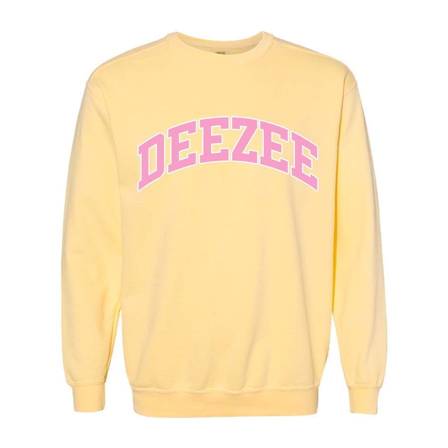 Ali & Ariel Yellow Collegiate Crewneck Delta Zeta / Medium