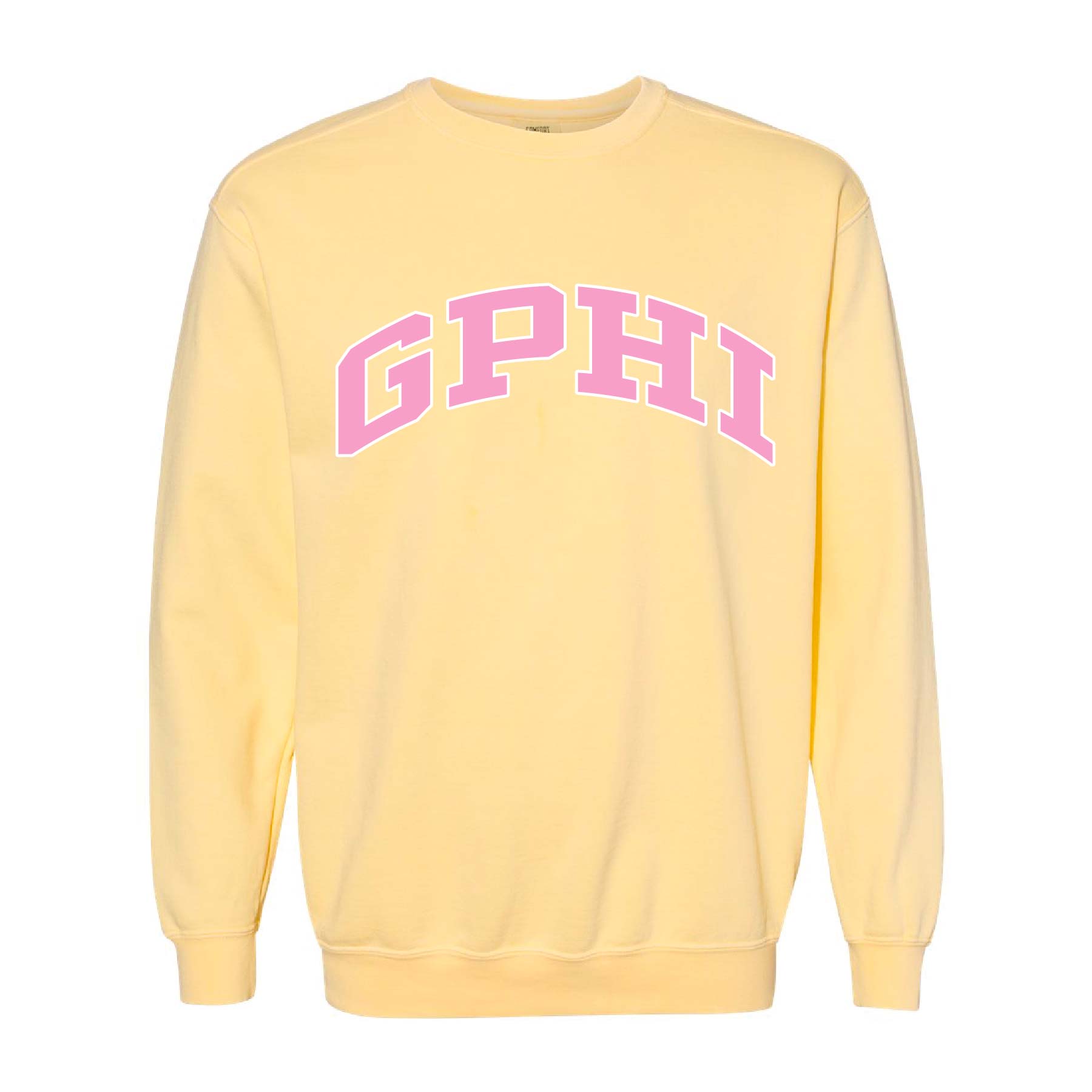 Ali & Ariel Yellow Collegiate Crewneck Gamma Phi Beta / Medium