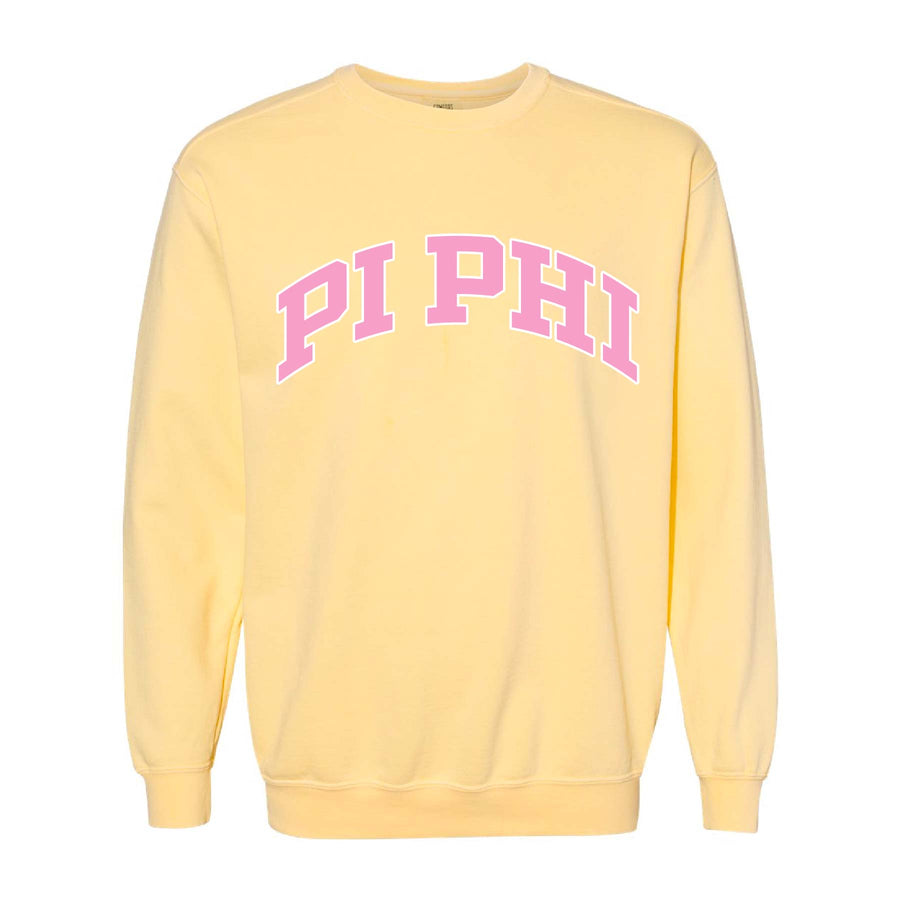 Ali & Ariel Yellow Collegiate Crewneck Pi Beta Phi / Medium