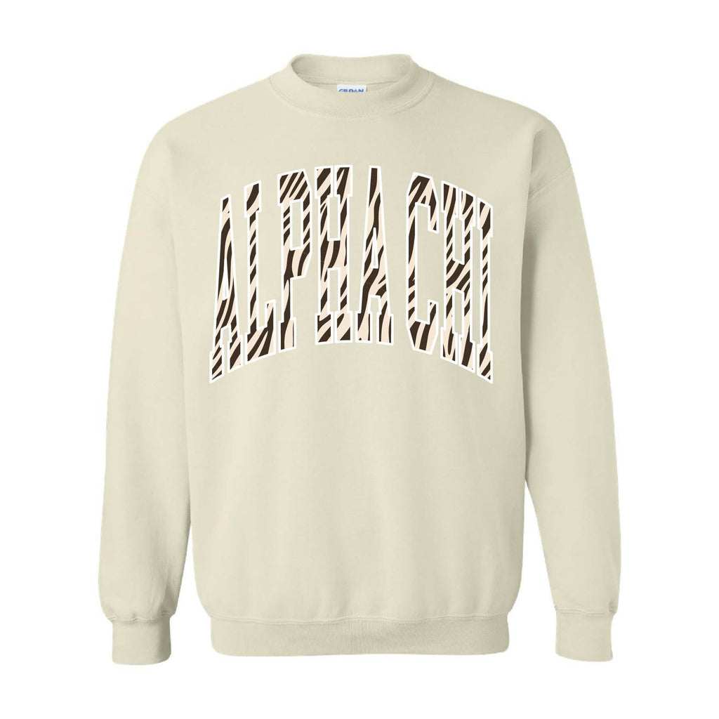 Ali & Ariel Zebra Crewneck Alpha Chi Omega / Medium