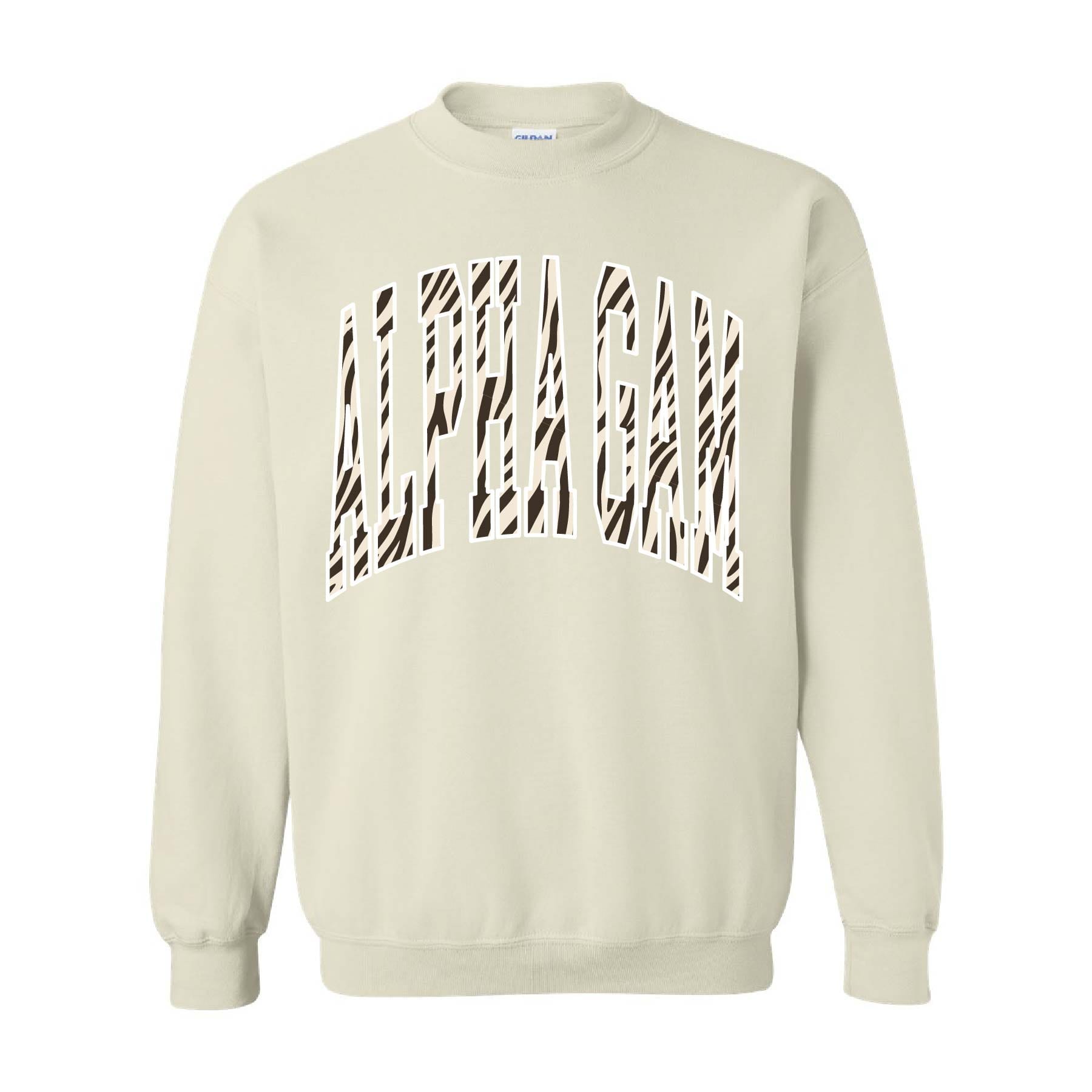 Ali & Ariel Zebra Crewneck Alpha Gamma Delta / Medium