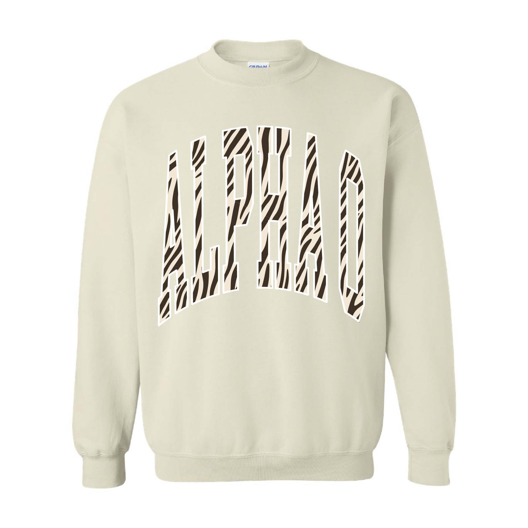 Ali & Ariel Zebra Crewneck Alpha Omicron Pi / Medium