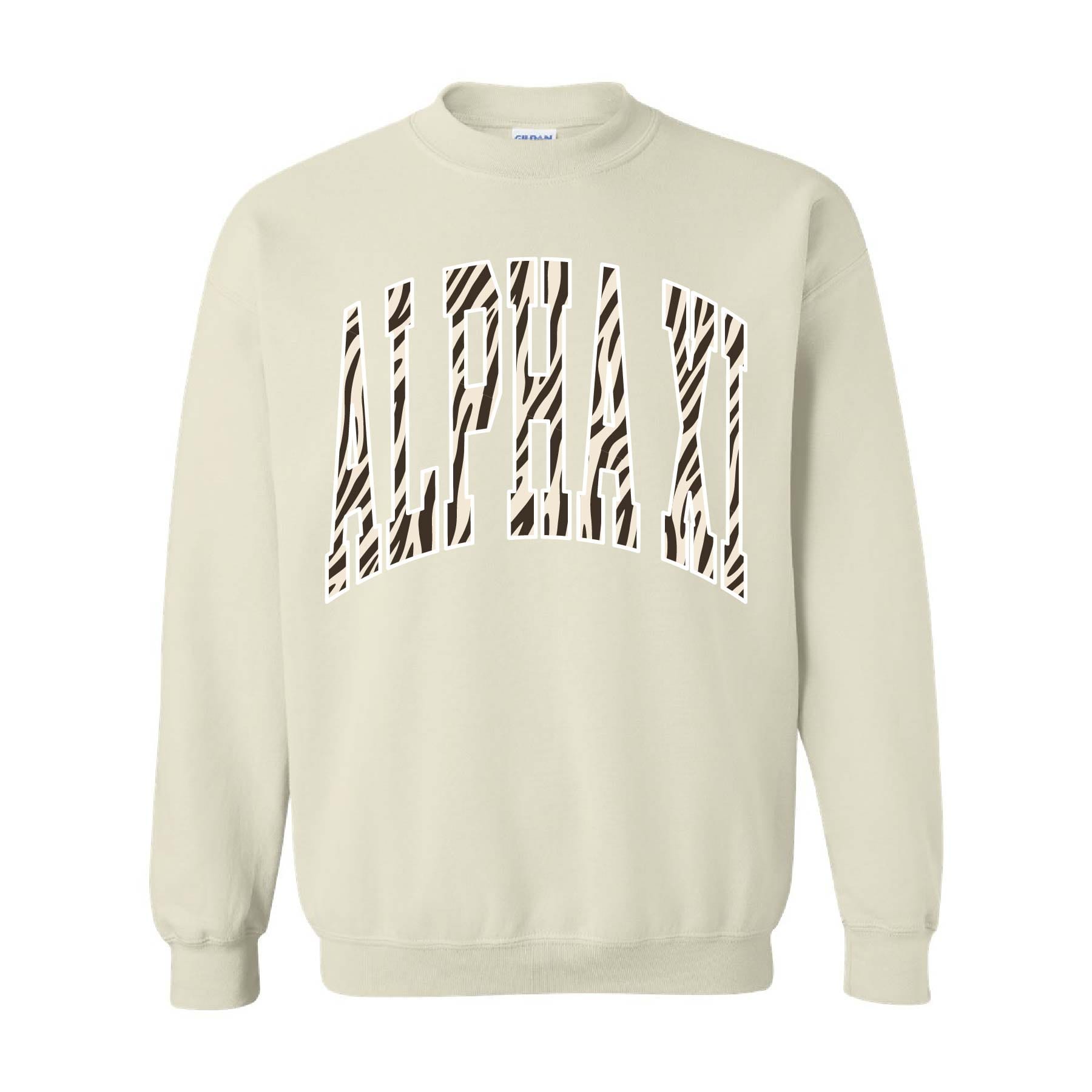 Ali & Ariel Zebra Crewneck Alpha Xi Delta / Medium
