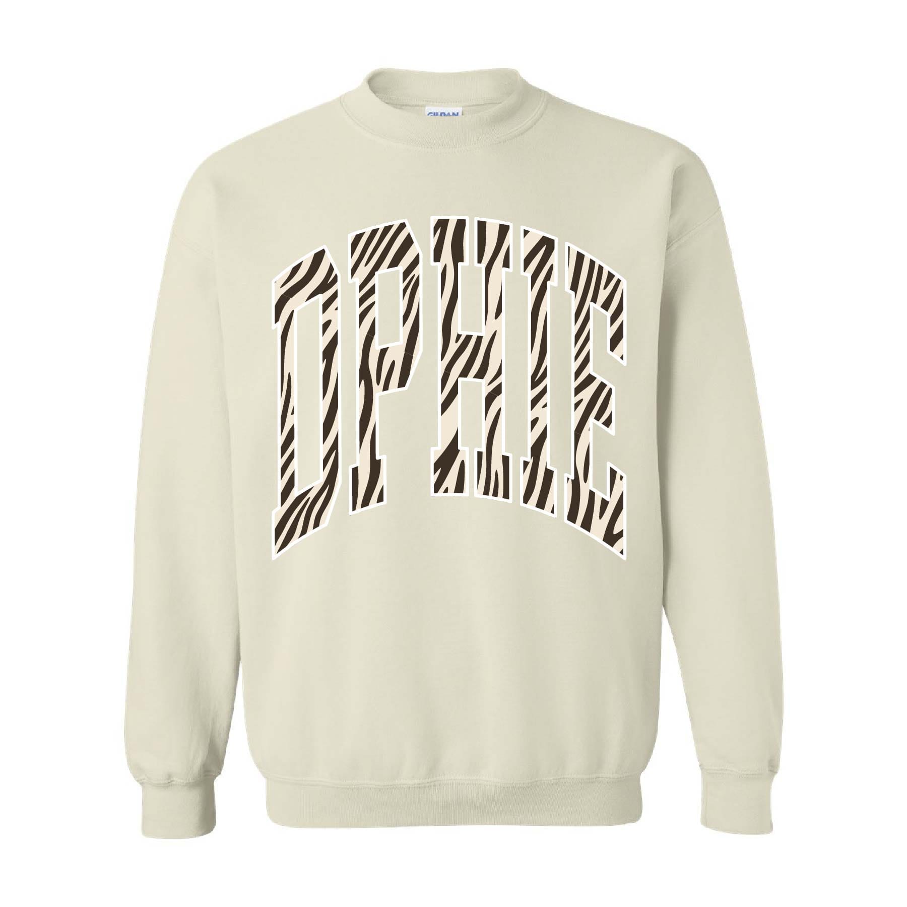 Ali & Ariel Zebra Crewneck Delta Phi Epsilon / Medium