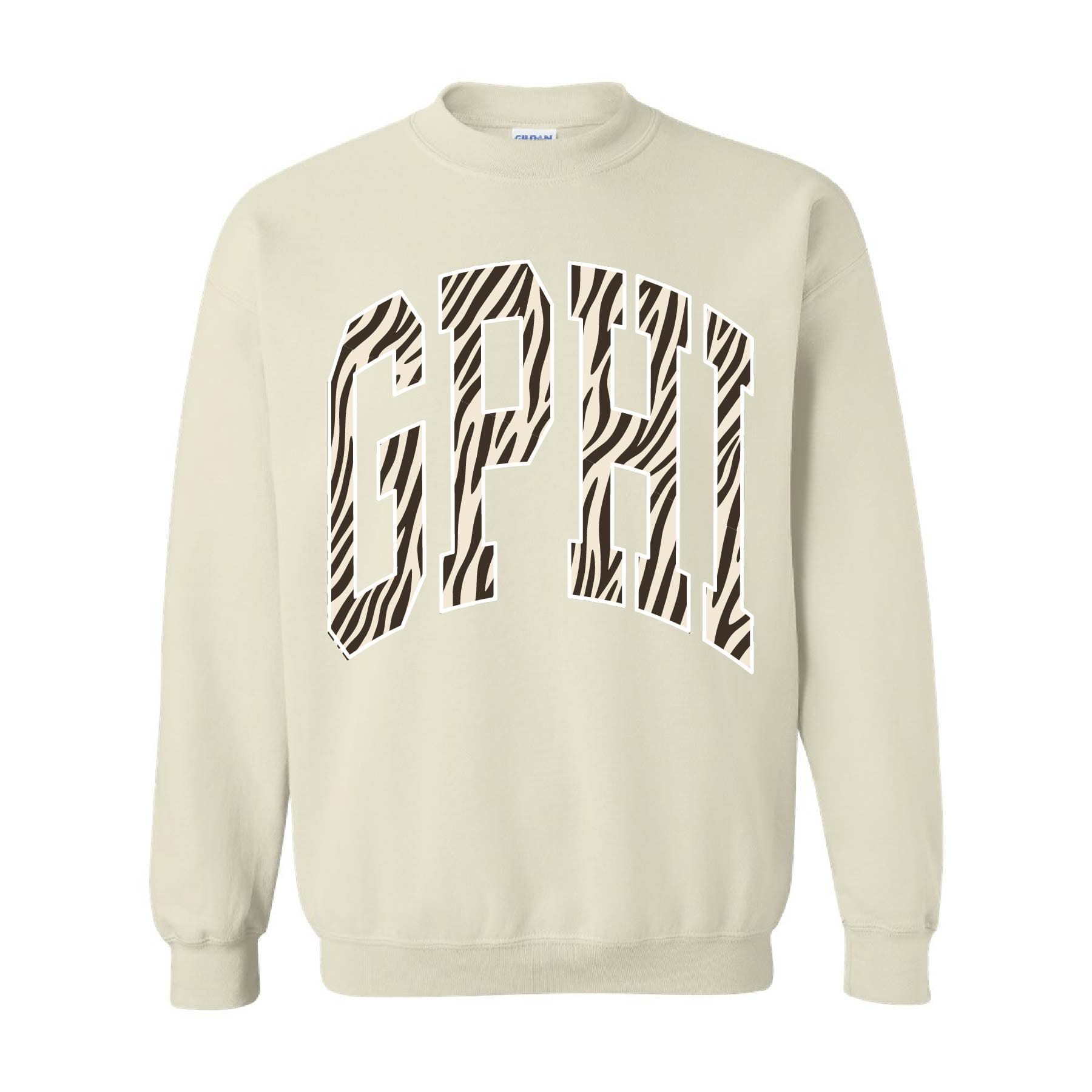Ali & Ariel Zebra Crewneck Gamma Phi Beta / Medium