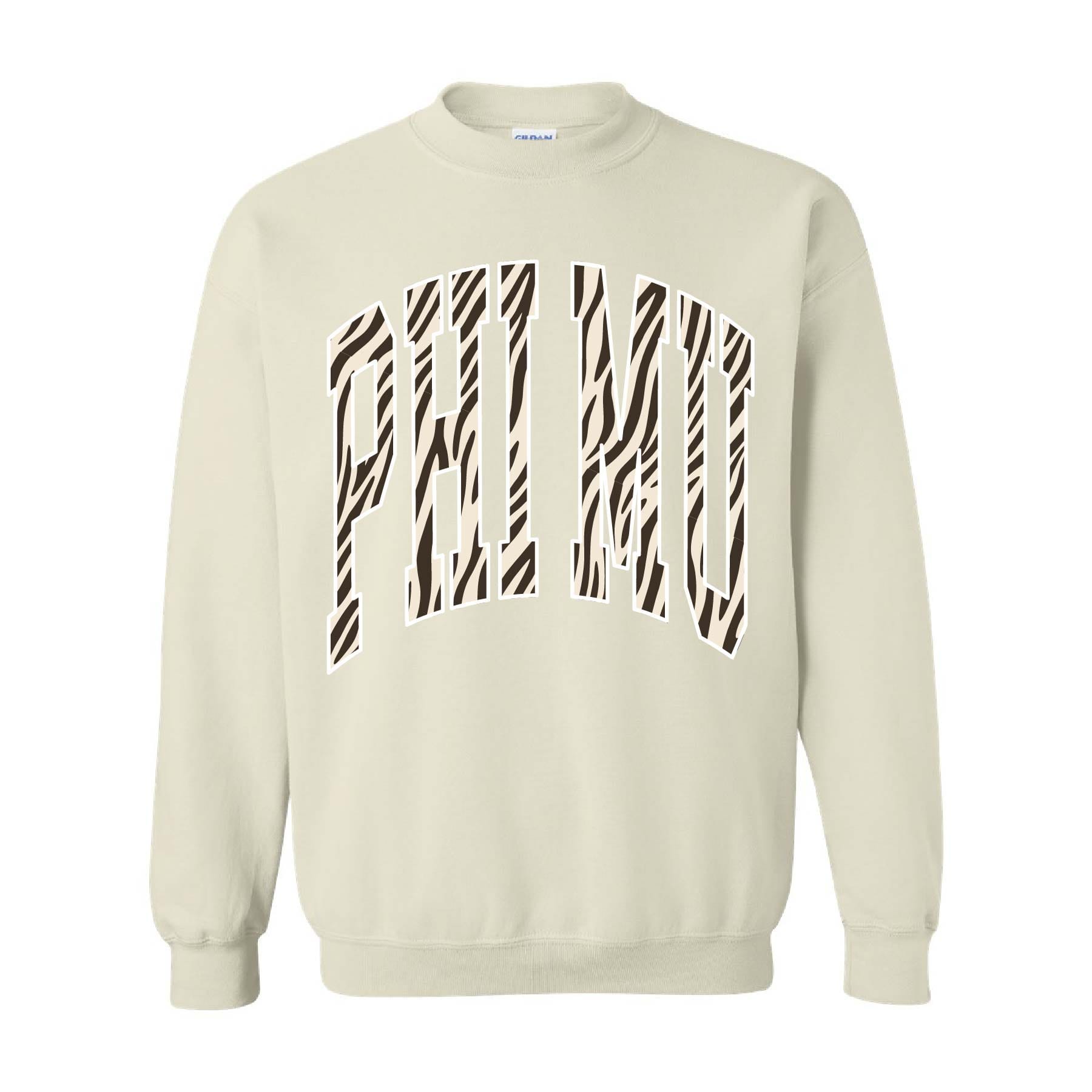 Ali & Ariel Zebra Crewneck Phi Mu / Medium