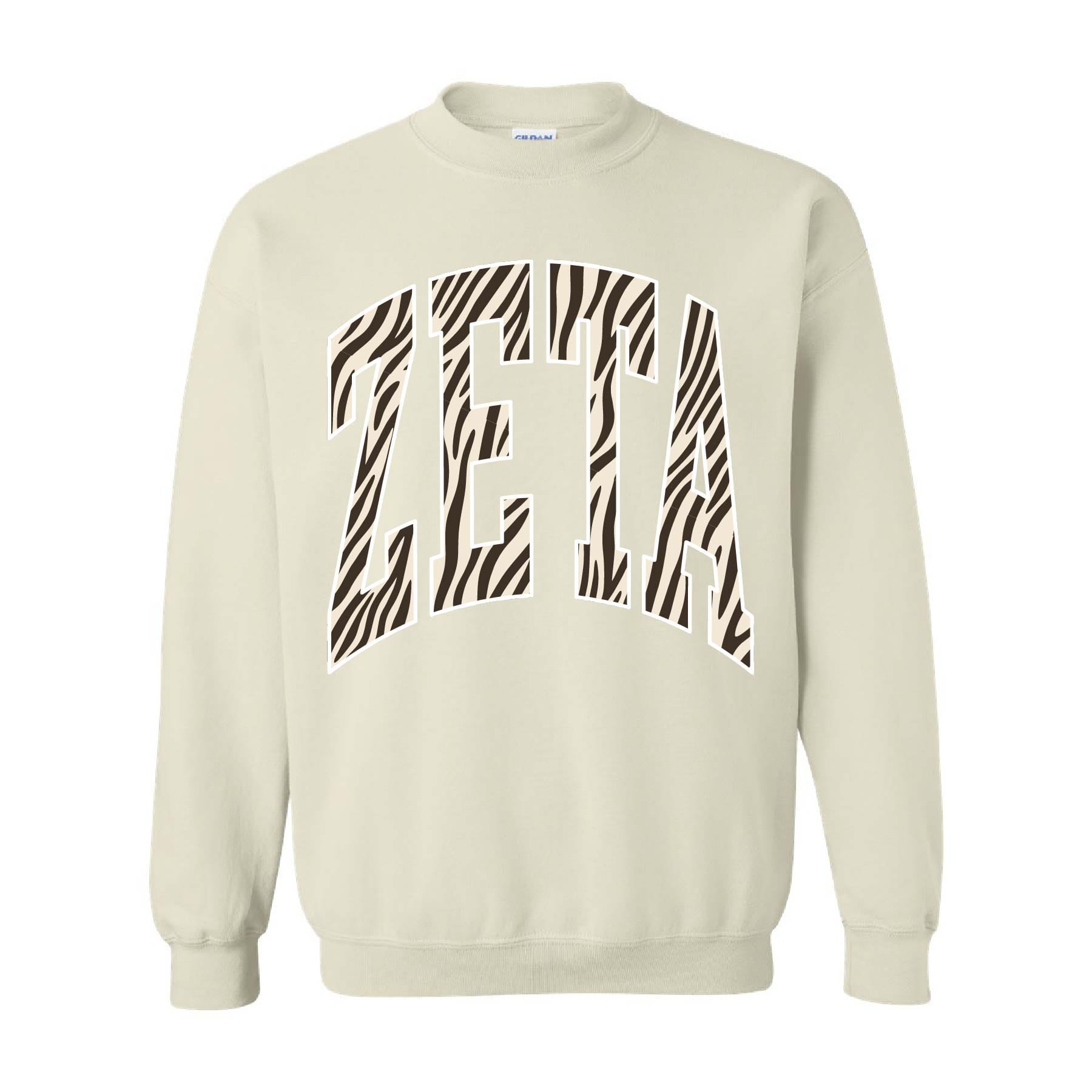 Ali & Ariel Zebra Crewneck Zeta Tau Alpha / Medium