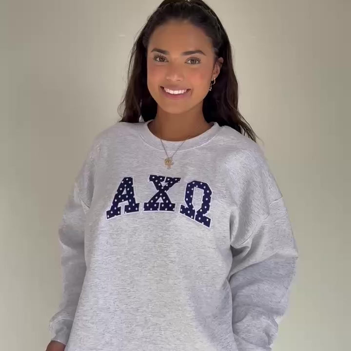 Polka Dot Embroidered Crewneck