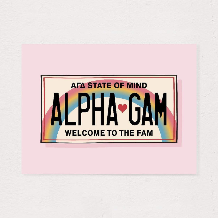 Ali & Ariel Aloha State Of Mind Pink Art Print Alpha Gamma Delta / No Frame