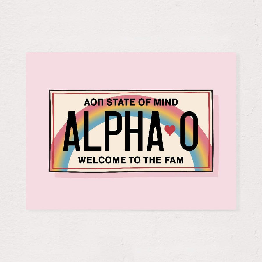 Ali & Ariel Aloha State Of Mind Pink Art Print Alpha Omicron Pi / No Frame
