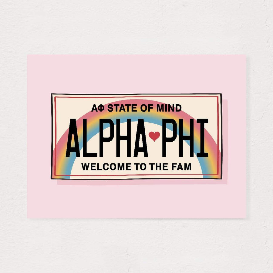 Ali & Ariel Aloha State Of Mind Pink Art Print Alpha Phi / No Frame