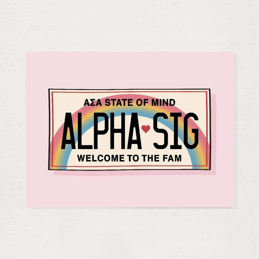 Ali & Ariel Aloha State Of Mind Pink Art Print Alpha Sigma Alpha / No Frame