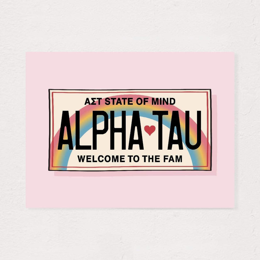 Ali & Ariel Aloha State Of Mind Pink Art Print Alpha Sigma Tau / No Frame