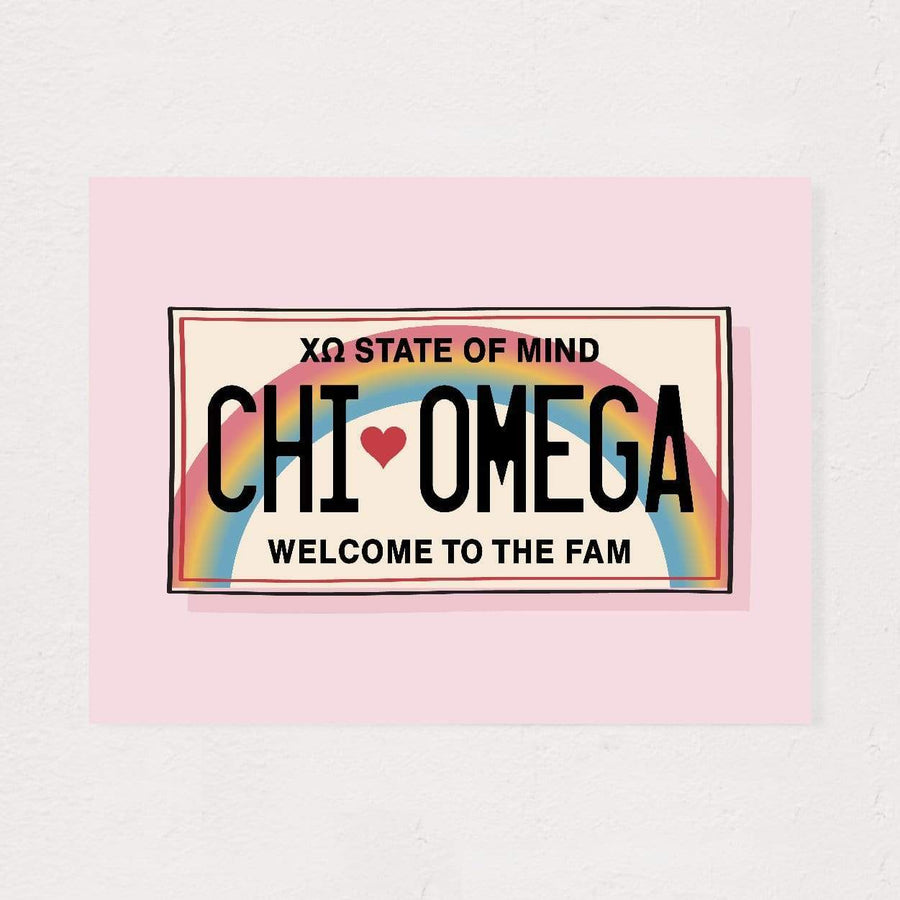 Ali & Ariel Aloha State Of Mind Pink Art Print Chi Omega / No Frame