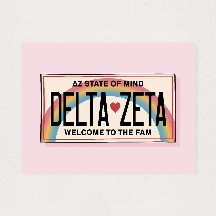 Ali & Ariel Aloha State Of Mind Pink Art Print Delta Zeta / No Frame