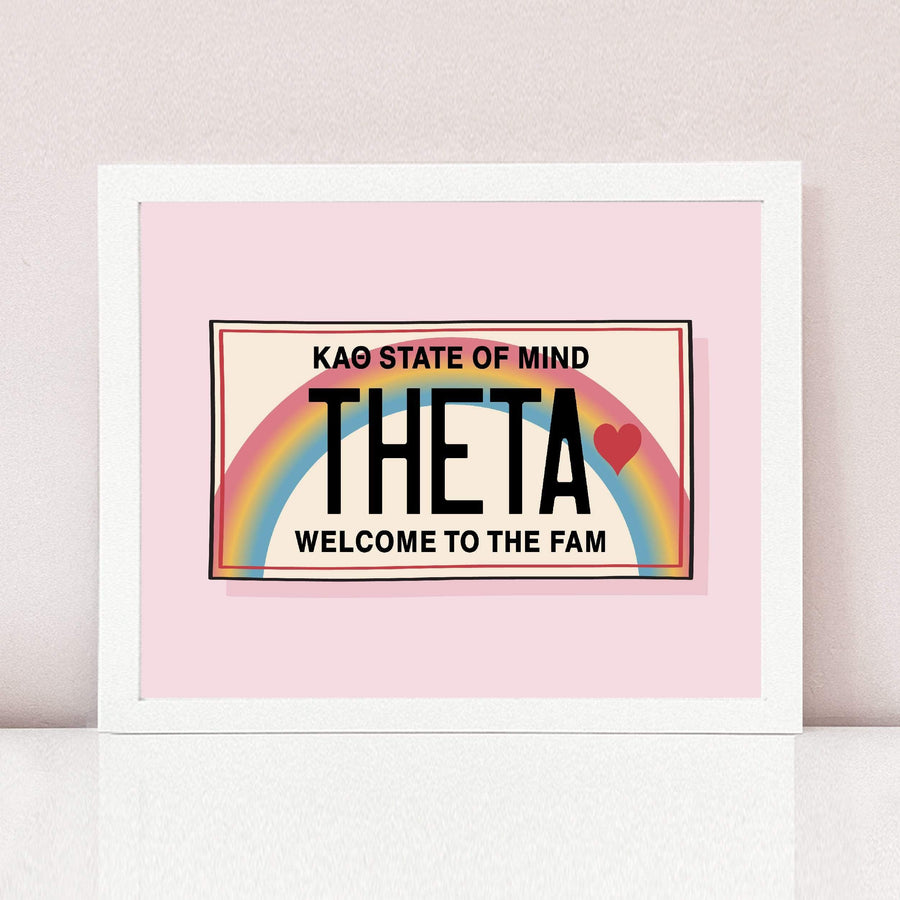 Ali & Ariel Aloha State Of Mind Pink Art Print Kappa Alpha Theta / White Frame