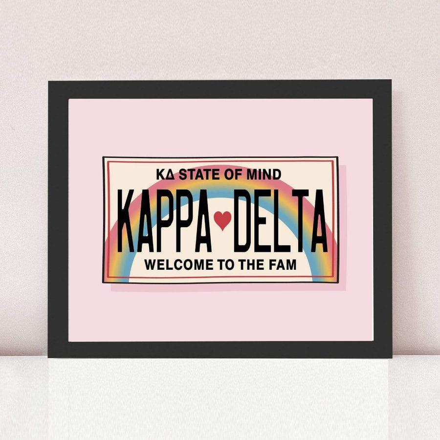 Ali & Ariel Aloha State Of Mind Pink Art Print Kappa Delta / Black Frame