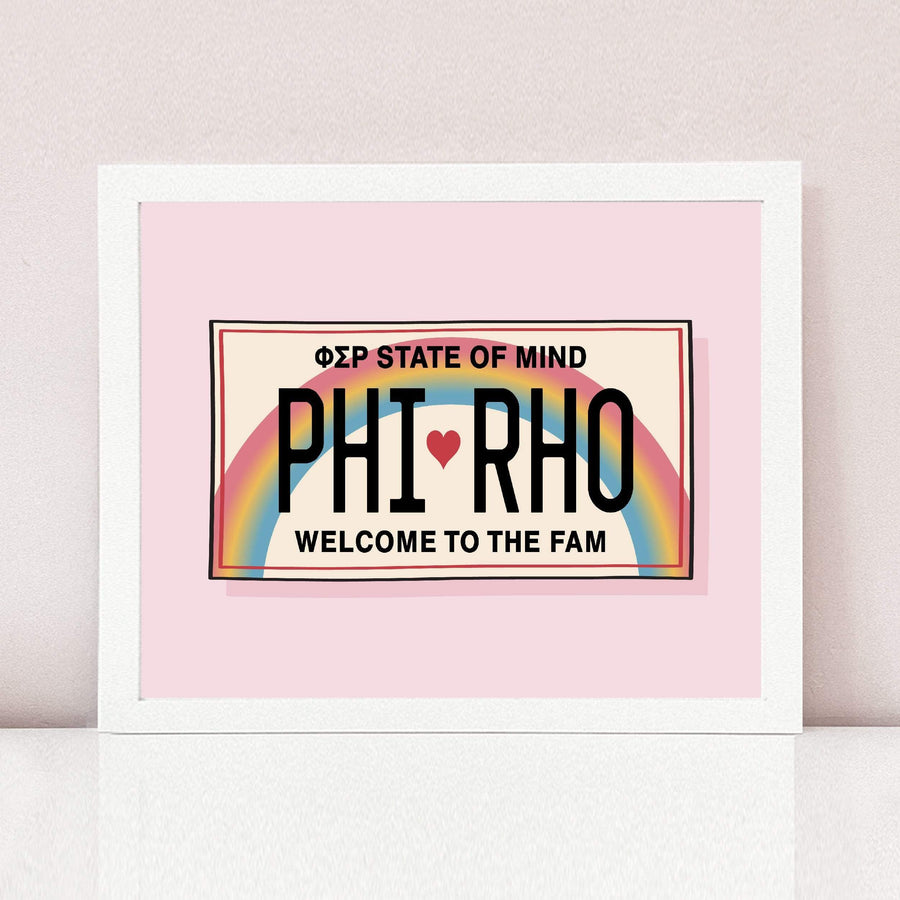 Ali & Ariel Aloha State Of Mind Pink Art Print Phi Sigma Rho / White Frame