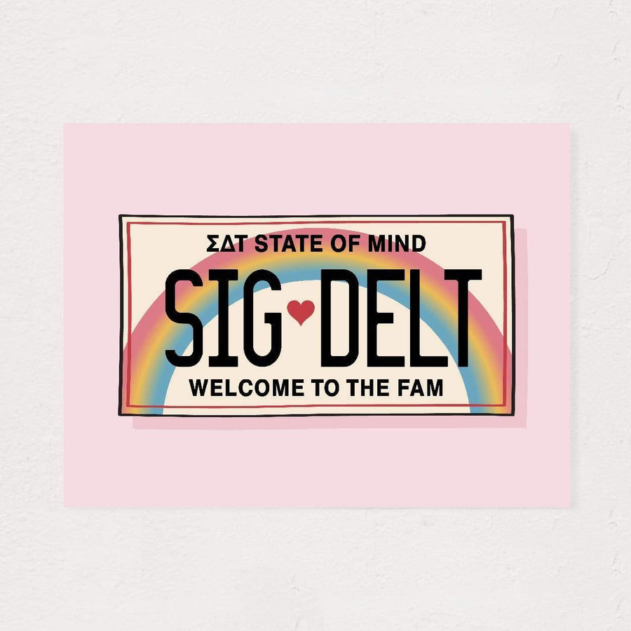 Ali & Ariel Aloha State Of Mind Pink Art Print Sigma Delta Tau / No Frame