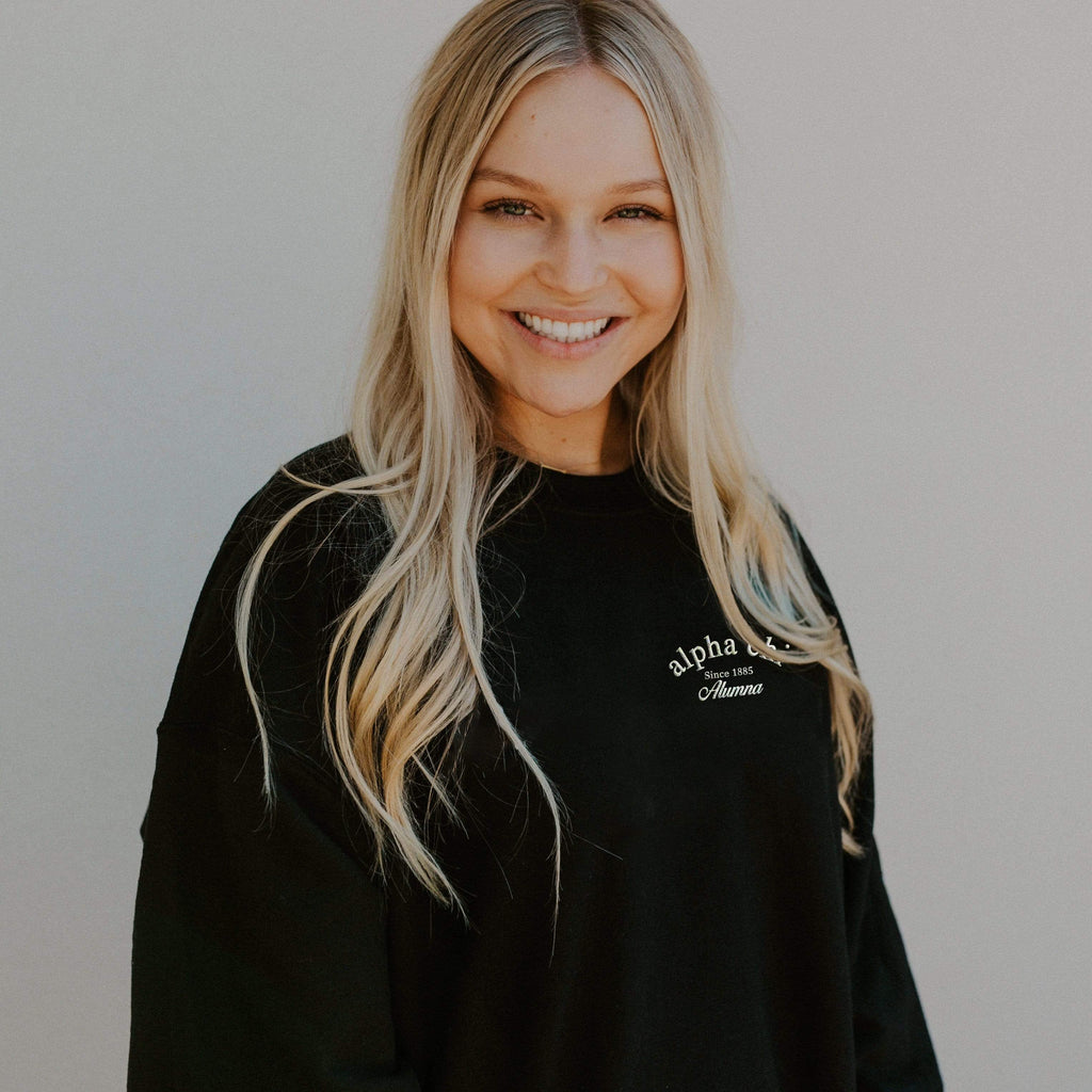 Ali & Ariel Alumna Black Embroidered Fleece <br> (sororities G-Z)