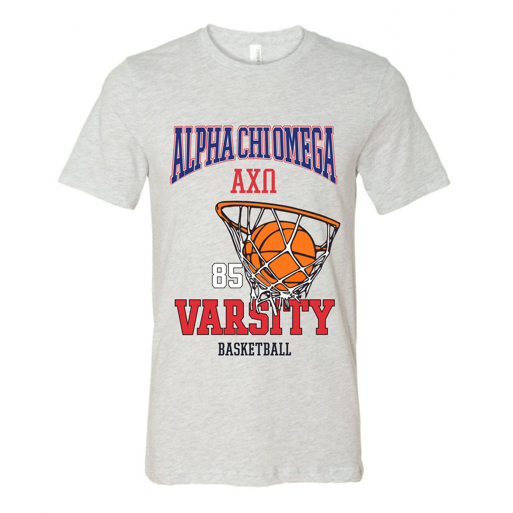 Ali & Ariel Basketball Tee <br> (sororities A-D) Alpha Chi Omega / Small