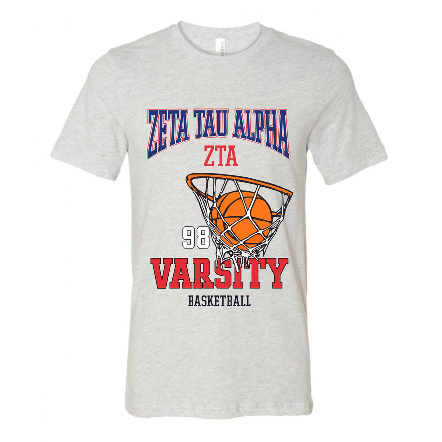 Ali & Ariel Basketball Tee <br> (sororities G-Z) Zeta Tau Alpha / Small
