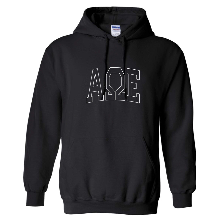 Ali & Ariel Black Embroidered Collegiate Hoodie <br> (sororities A-D)