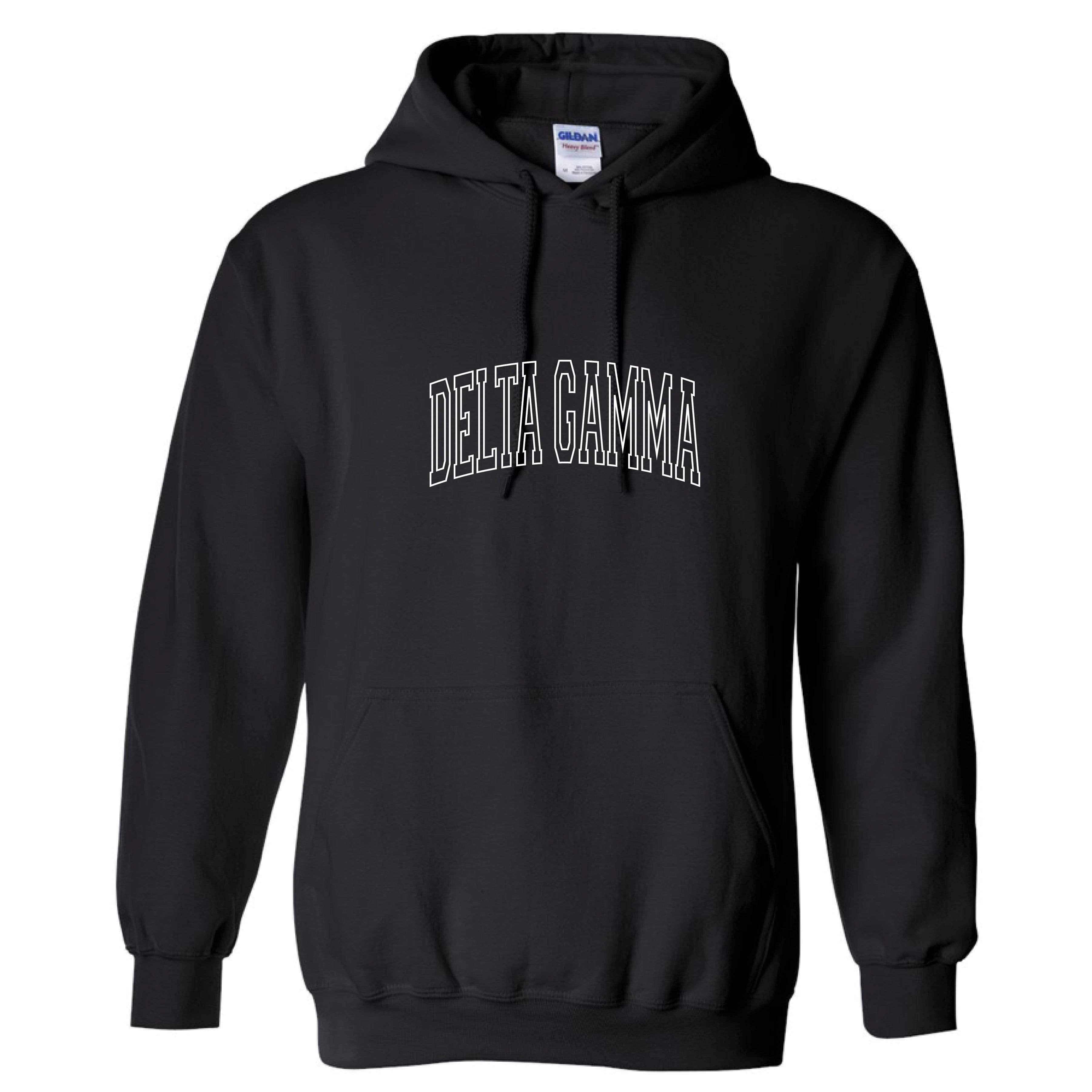 Ali & Ariel Black Embroidered Collegiate Hoodie <br> (sororities A-D)