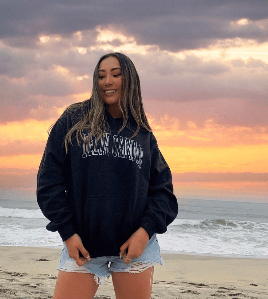 Ali & Ariel Black Embroidered Collegiate Hoodie <br> (sororities A-D)