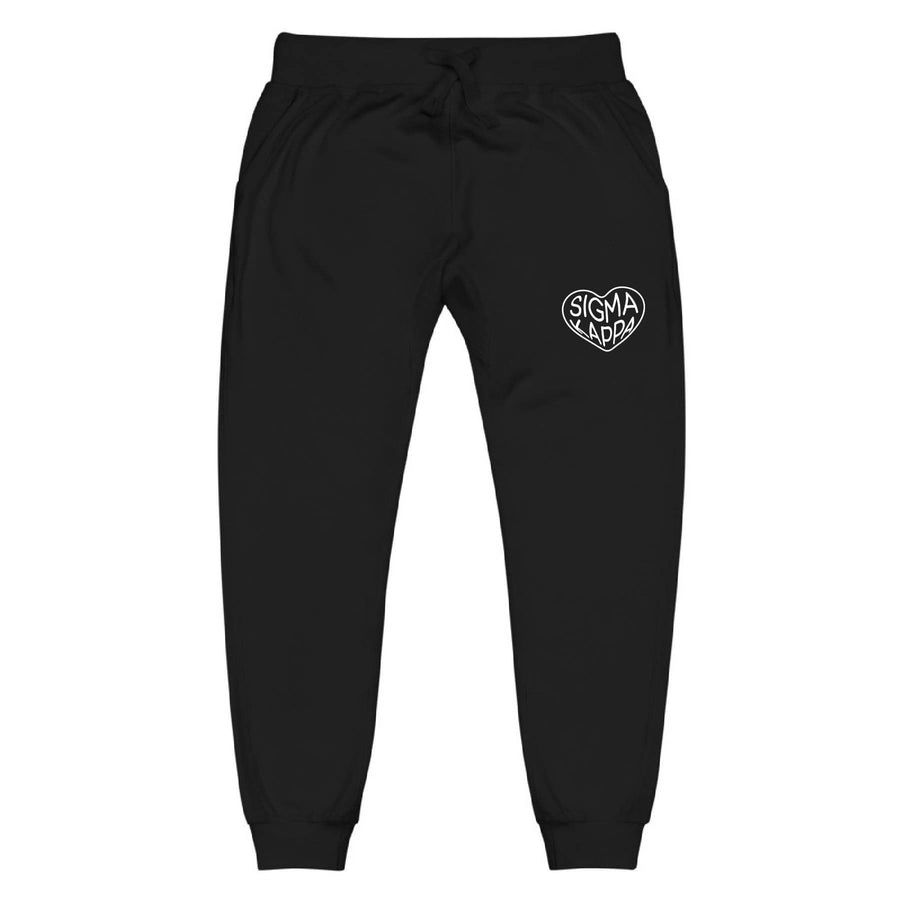 Ali & Ariel Black Embroidered Heart Joggers <br> (sororities G-Z)