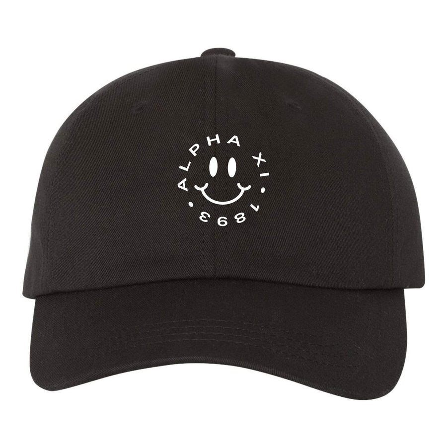 Ali & Ariel Black Embroidered Smiley Hat <br> (available for all sororities)