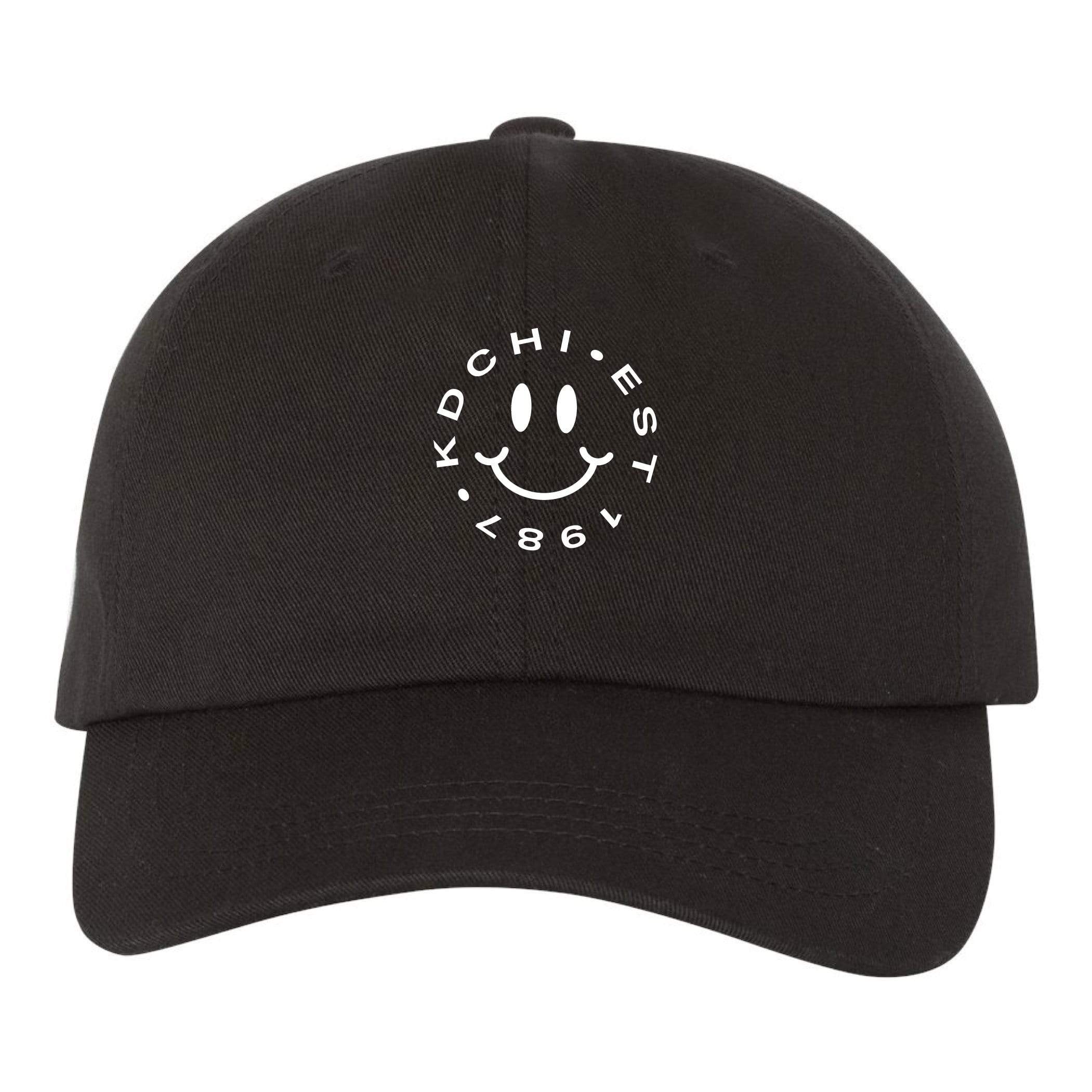 Black Embroidered Smiley Hat | Sorority Apparel | Greek Dad Cap – Ali ...