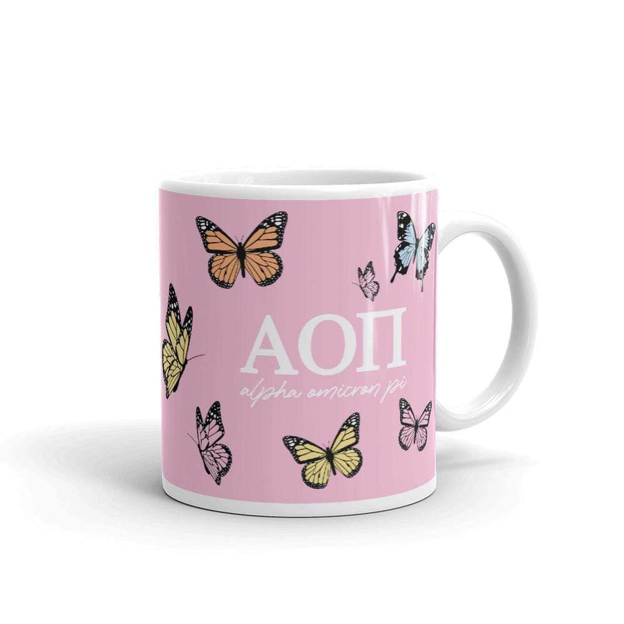 Ali & Ariel Butterfly Mug (available for multiple organizations!) Alpha Omicron Pi / 11 oz