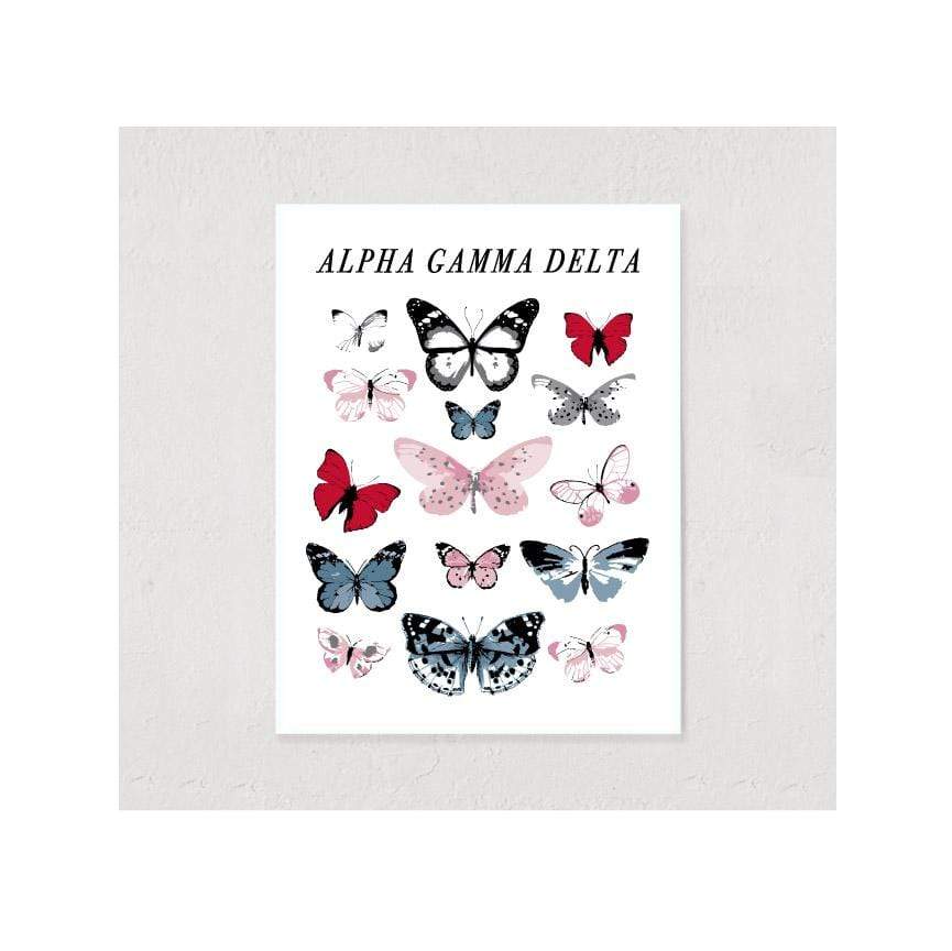 Ali & Ariel Butterfly Wonderland Art Print Alpha Gamma Delta / 12x16