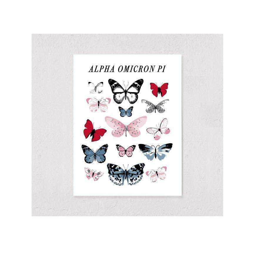 Ali & Ariel Butterfly Wonderland Art Print Alpha Omicron Pi / 12x16