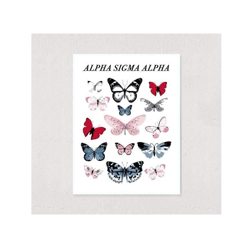 Ali & Ariel Butterfly Wonderland Art Print Alpha Sigma Alpha / 12x16