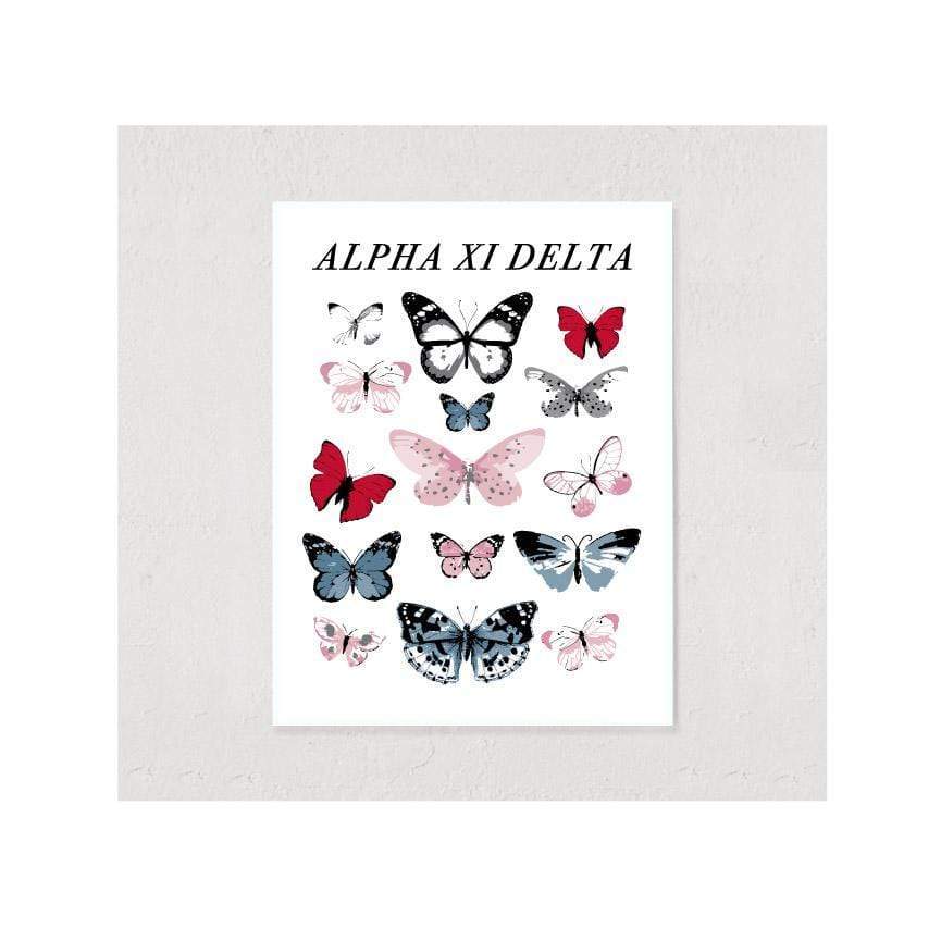 Ali & Ariel Butterfly Wonderland Art Print Alpha Xi Delta / 12x16