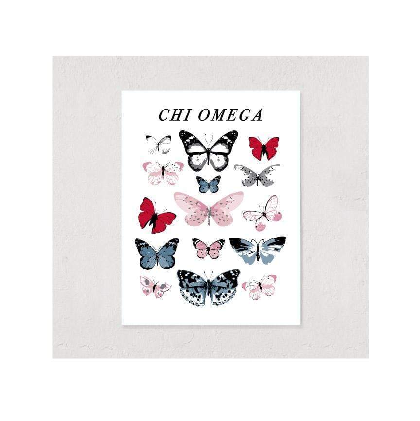 Ali & Ariel Butterfly Wonderland Art Print Chi Omega / 12x16